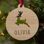 Personalised Wooden Reindeer Christmas Bauble For Kids, thumbnail 1 of 6