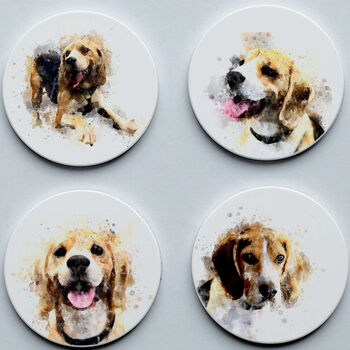 Personalised Dog Watercolour Photo Coasters, 4 of 8