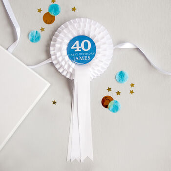 40th Birthday Personalised Rosette For Him, 2 of 2