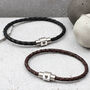 Mens Personalised Infinity Symbol Leather Bracelet, thumbnail 2 of 6