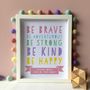 Personalised Be Brave Baby Girl Print, thumbnail 1 of 2