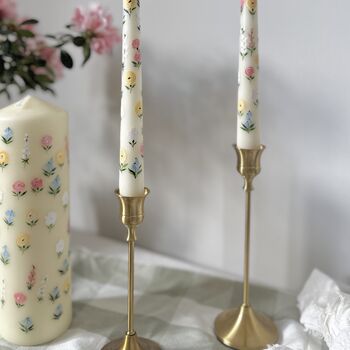 Hand Painted Candle Set With Colourful Wildflowers, 4 of 7