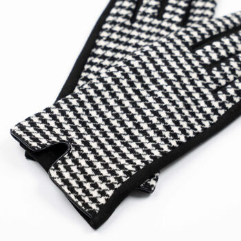 Elegant Houndstooth Gloves, 3 of 5