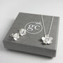Silver Birthstone Necklace And Stud Earrings Set, thumbnail 6 of 8