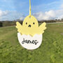Personalised Acrylic Hatching Chick Hanging Decoration, thumbnail 1 of 2