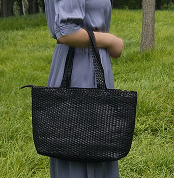 Leather Hand Woven Leather Bag Oversize, 2 of 12