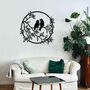 Birds On Branch Round Wooden Home Room Wall Art, thumbnail 4 of 10