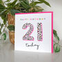 Leopard Love 21st Birthday Card, thumbnail 2 of 3