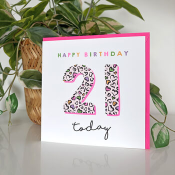 Leopard Love 21st Birthday Card, 2 of 3
