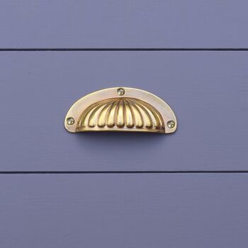 Brass Scalloped Cup Handle, 2 of 6