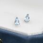 Genuine Swiss Blue Topaz Crystal Droplet Stud Earrings In Sterling Silver, thumbnail 3 of 12