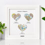 Personalised Crystal Anniversary 3D Heart Map Locations Print, thumbnail 9 of 12