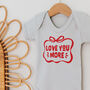 Love You More Bow Babygrow, thumbnail 1 of 6