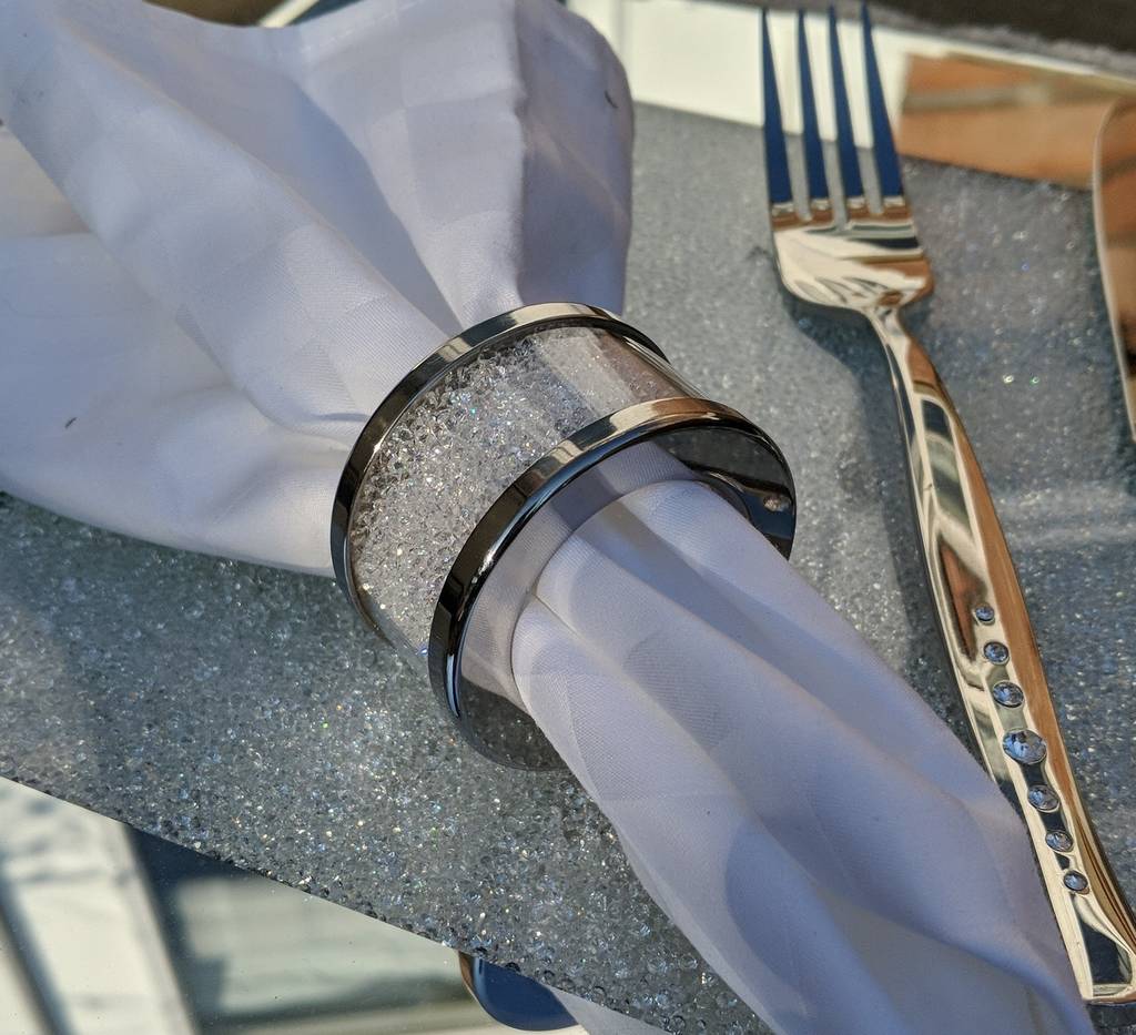 Set Of Four Napkin Rings With Swarovski Crystals, 1 of 4