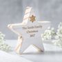 Personalised Family Wooden Star Keepsake With Snowflake, thumbnail 2 of 3