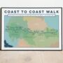 Personalised Wainwright's Coast To Coast Walk Map Print, thumbnail 3 of 10
