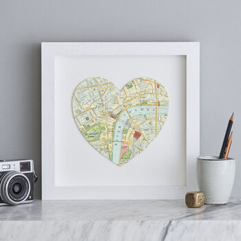 Personalised Location West End London Map Heart Print, 5 of 6