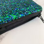 Peacock Glitter Clutch Bag, thumbnail 2 of 3