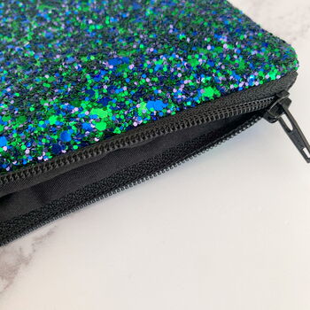 Peacock Glitter Clutch Bag, 2 of 3