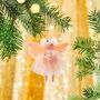 Christmas Felt Pink Fairy Mouse, thumbnail 2 of 3