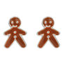 Sterling Silver Gingerbread Man Stud Earrings – Perfect Stocking Filler Or Secret Santa Gift, thumbnail 2 of 3