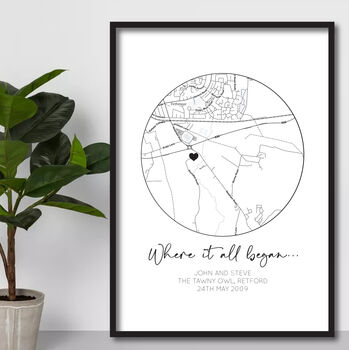 Personalised Where It All Began, Anniversary Gift Print, 3 of 3