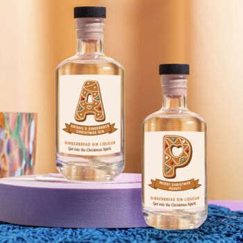 Personalised Christmas Letter Gingerbread Gin, 2 of 3