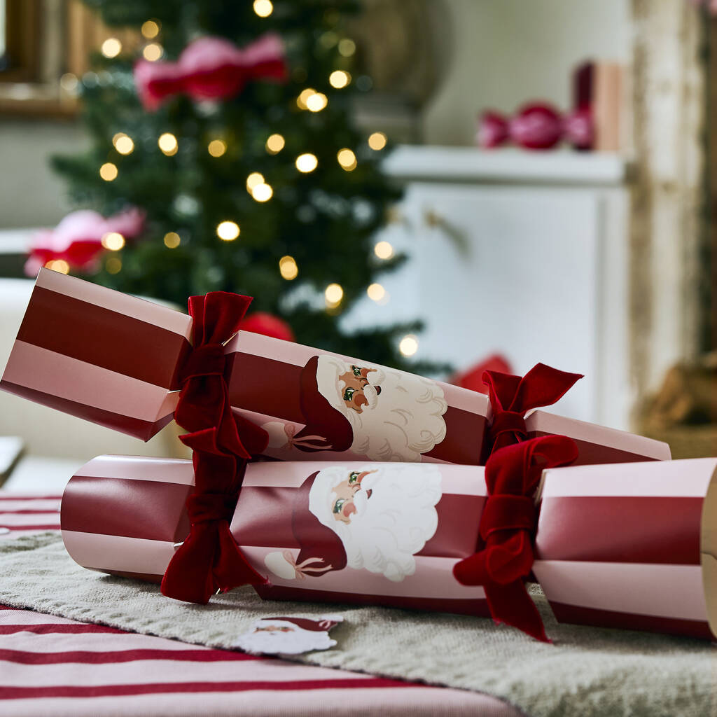 Diy Santa Crackers With Velvet Ribbon Pack Of Six, 1 of 6