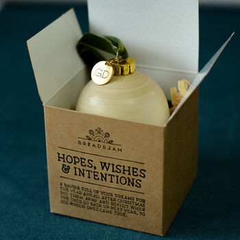 Hopes, Wishes And Intentions Personalised Bauble, 5 of 6