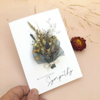 Sympathy Dried Flower Bouquet Card, 3 of 10