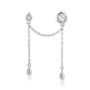 Double Post Drop Earrings With White Topaz, thumbnail 1 of 2