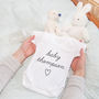 New Baby Personalised Surname Babygrow Vest, thumbnail 2 of 7