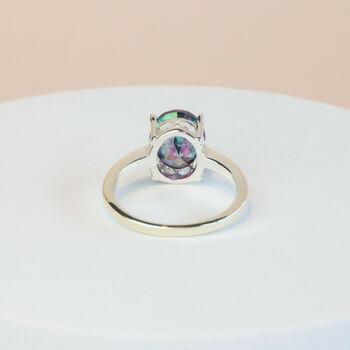 Purple Iridescent Oval Crystal Ring, 3 of 4