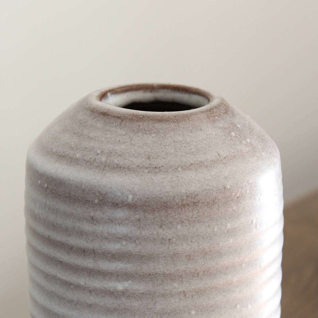 Tall Natural Grey Ceramic Vase By Marquis & Dawe