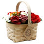 Large Red Bouquet In Wicker Basket, thumbnail 1 of 3