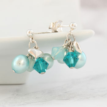 Pearl Cluster Earrings in Many Colours, 6 of 12