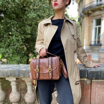 Two Tone Brown Leather 'Cleo' Handbag, 2 of 10