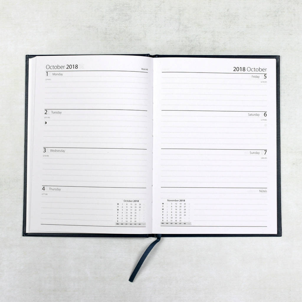 Academic Year Mid Year Diary Personalised Diary By Leather Gifts UK