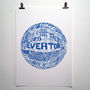 Everton Football Club Typography Print, thumbnail 2 of 8