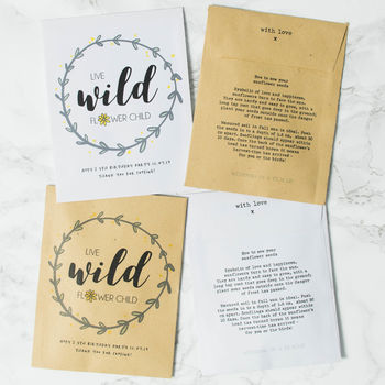 10 'Live Wild' Seed Packet Birthday Party Favours, 4 of 6