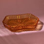 Vintage Art Deco Glass Trinket Bowl / Dish Amber, thumbnail 3 of 3
