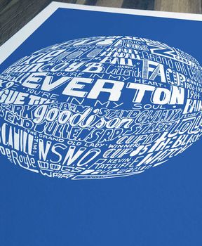Everton Football Club Typography Print, 8 of 8