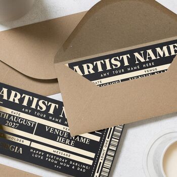 Personalised Concert Ticket Birthday Gift Voucher, 7 of 9