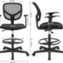 Adjustable Drafting Chair With Armrest And Swivel Seat, thumbnail 6 of 7