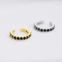 Minimalist Black Cz Ear Cuff In Sterling Silver, thumbnail 1 of 11