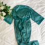 Cancer Zodiac Sea Green Silk Robe, thumbnail 1 of 2