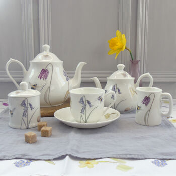 Bee And Spring Flowers Four Cup China Teapot, 6 of 9