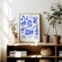 Scenes Of Amalfi Coast, Italy Blue Tile Inspired Travel Print, thumbnail 4 of 11