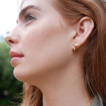 18ct Gold Hummingbird Stud Earrings, 3 of 6