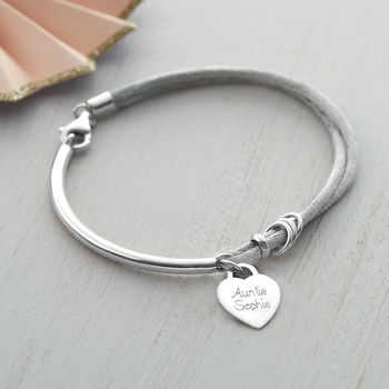 Personalised Silk And Sterling Silver Charm Bangle, 5 of 10